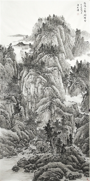 <p>　　潺潺泉声　　　　　　　　　　　　　唐玖清</p>