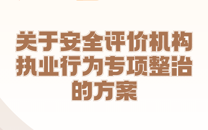 图说｜关于安全评价机构执业行为专项整治的方案